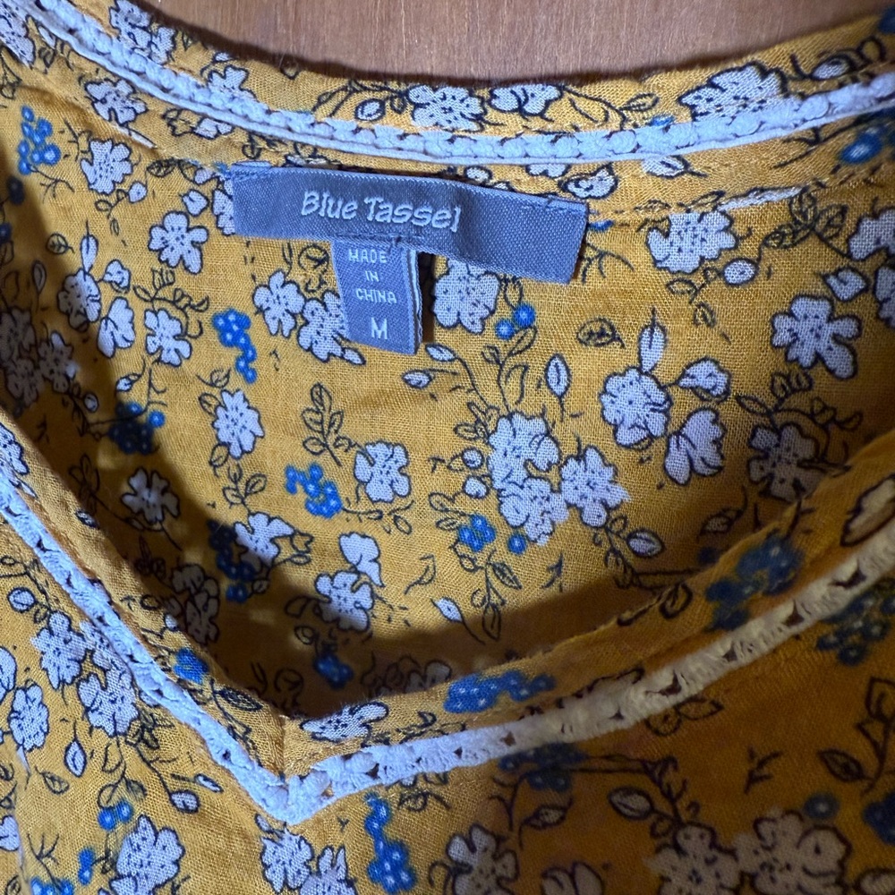 Blue Puff Sleeve Smocked Top - Picture 4 of 5
